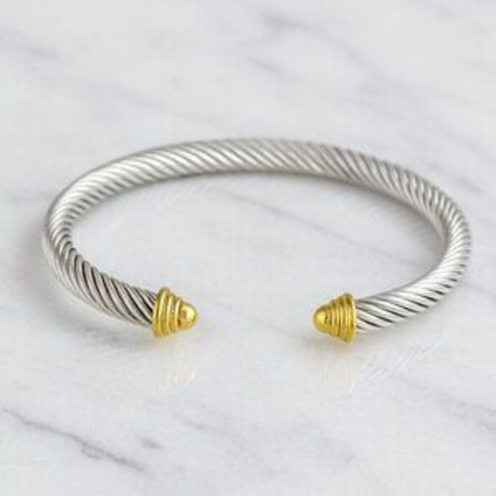 Cipriani Cable rope two-toned 18k Gold and Silver cuff bracelet